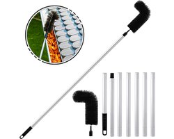 Naleo™ Dakgootreiniger Met Steel - 2.4M - Dakgootborstel - Dakgoot - Dakgoottrekker - Dakgootschep Met Telescopische Steel - Gootborstel Dak - Tegen Verstoppingen & Lekkages - Verwijderen Van Bladeren
