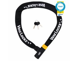 VINZ Salado ART 2 Fietsslot 150 cm - ANWB Slotentest: GOED - ART 2 Sterren Kettingslot vr Verzekering Elektrische Fietsen, E-bikes & Fatbike Slot - 3 Sleutels