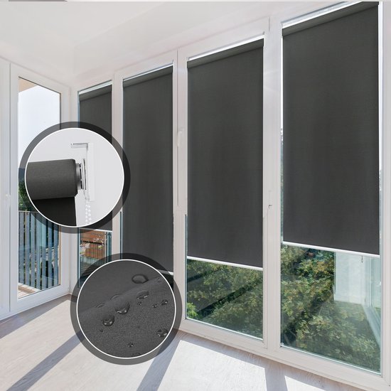 Store Occultant 140x140cm - Gris Foncé - Étanche & Protection UV 80% - 1 Pièce