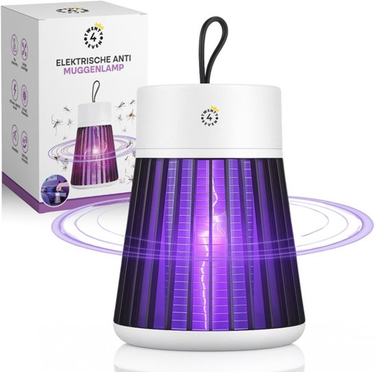 EUQQZU Insectenverdelger - 22W Elektrische Muggenlamp - 3 Geavanceerde Technologieën - 100m² Bereik - Stil & Veilig - Voor Binnen En Buiten