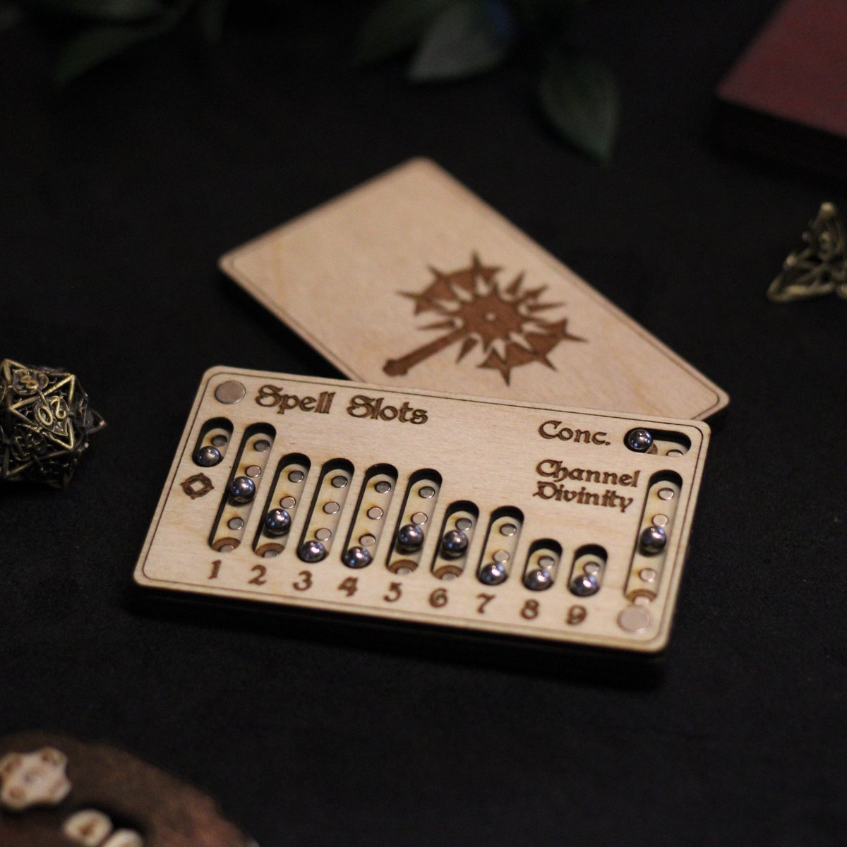 Spell Slot Tracker voor Cleric class in Dungeons & Dragons - Hout - Berken - Dnd 5e spells tracker - Tavarnan Gaming