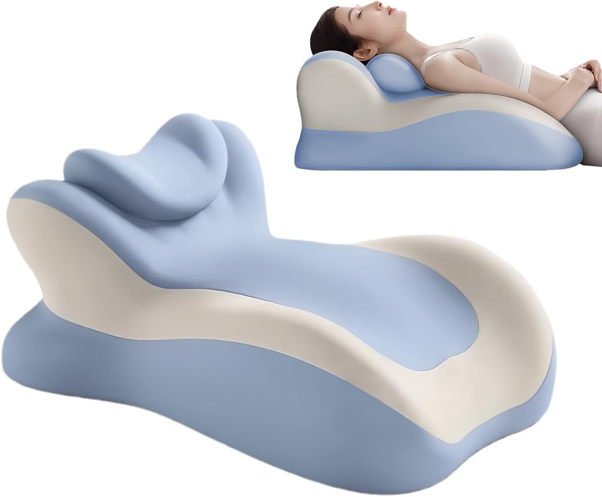 KZQ Ergonomisch Kniekussen Van Traagschuim Voor Beensteun En Rugondersteuning Voor Volwassenen, Geschikt Voor Lezen, Zitten, Reizen, Yoga, Zwangerschap En Werk Op Bank, Bed Of Vloer Beige