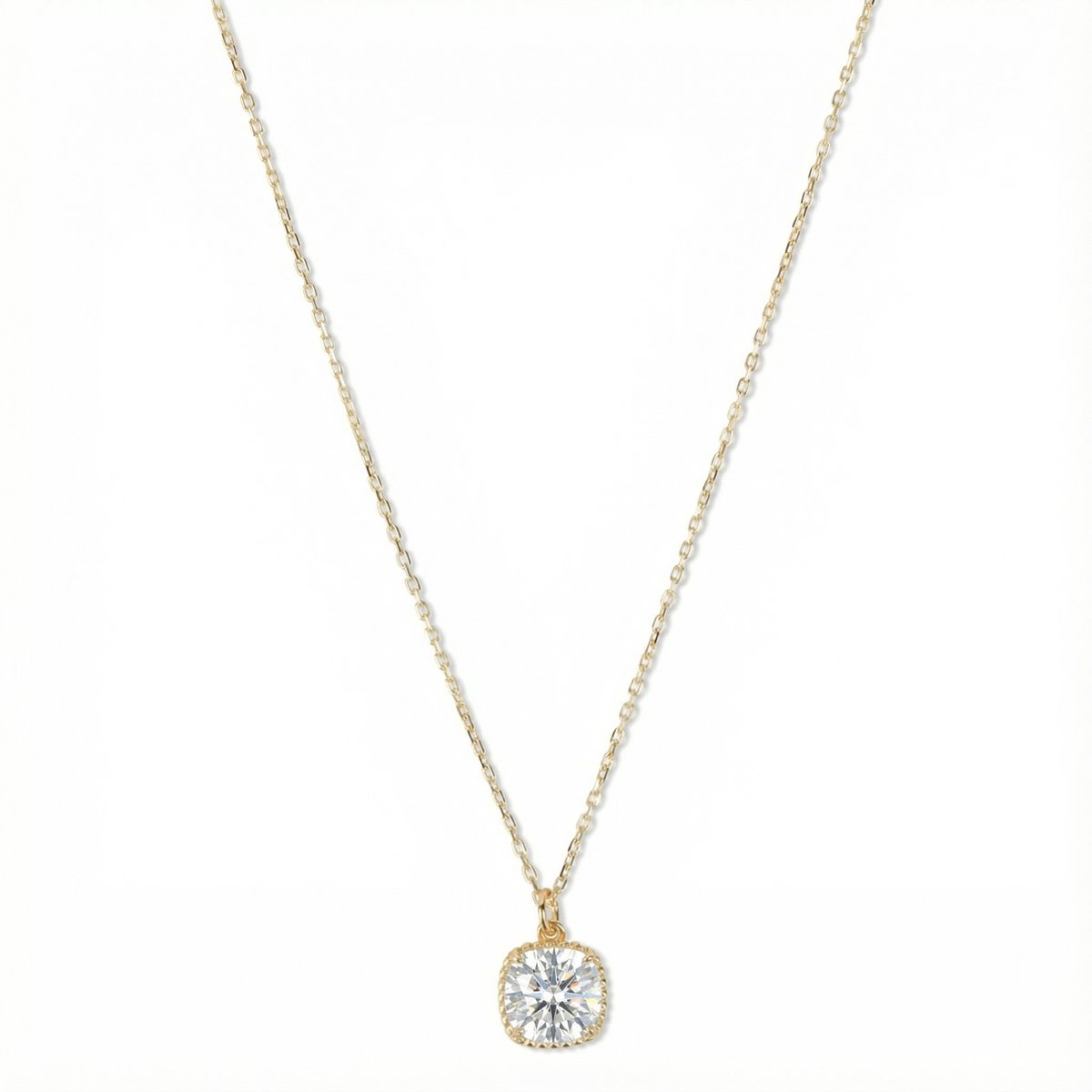 Petit Comité - Dames Ketting Geboortesteen April – Kristal Hanger - 925 sterling Zilver - 18k Gold Plated