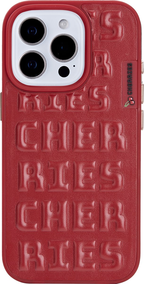 CHERRIES telefoonhoesje voor iPhone 15 - Hoesje met Koord - Schokbestendig - Lanyard - Rood - Cherries Geur