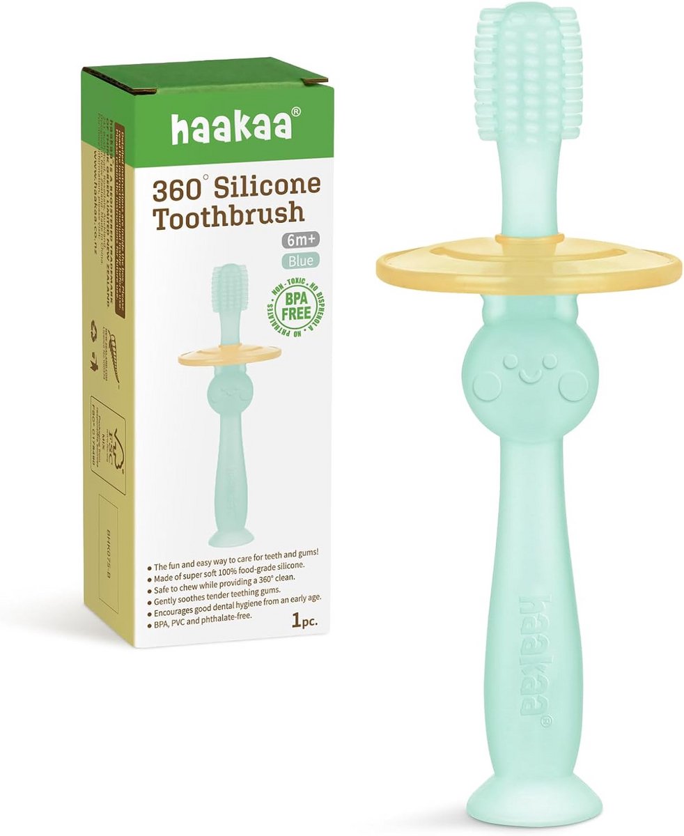 Haakaa 360° babytandenborstel met zuigbasis