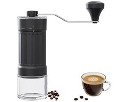 Handmatig aangedreven koffiezetapparaat - koffiemolen - koffiebonenmolen - handmatig - koffieapparatuur - externe afstelling - draagbare molen - geschikt voor het malen van koffie - zwart - 17*5,8*19 cm