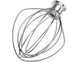 GELLDG Aluminium Opzetstuk Eierklopper - Taart Mayonaise Garde - Eierklopper met 6 draden - Vervangende accessoires - Roestvrij staal - Enkel Handwas - Geschikt voor KitchenAid K45WW van 5 liter