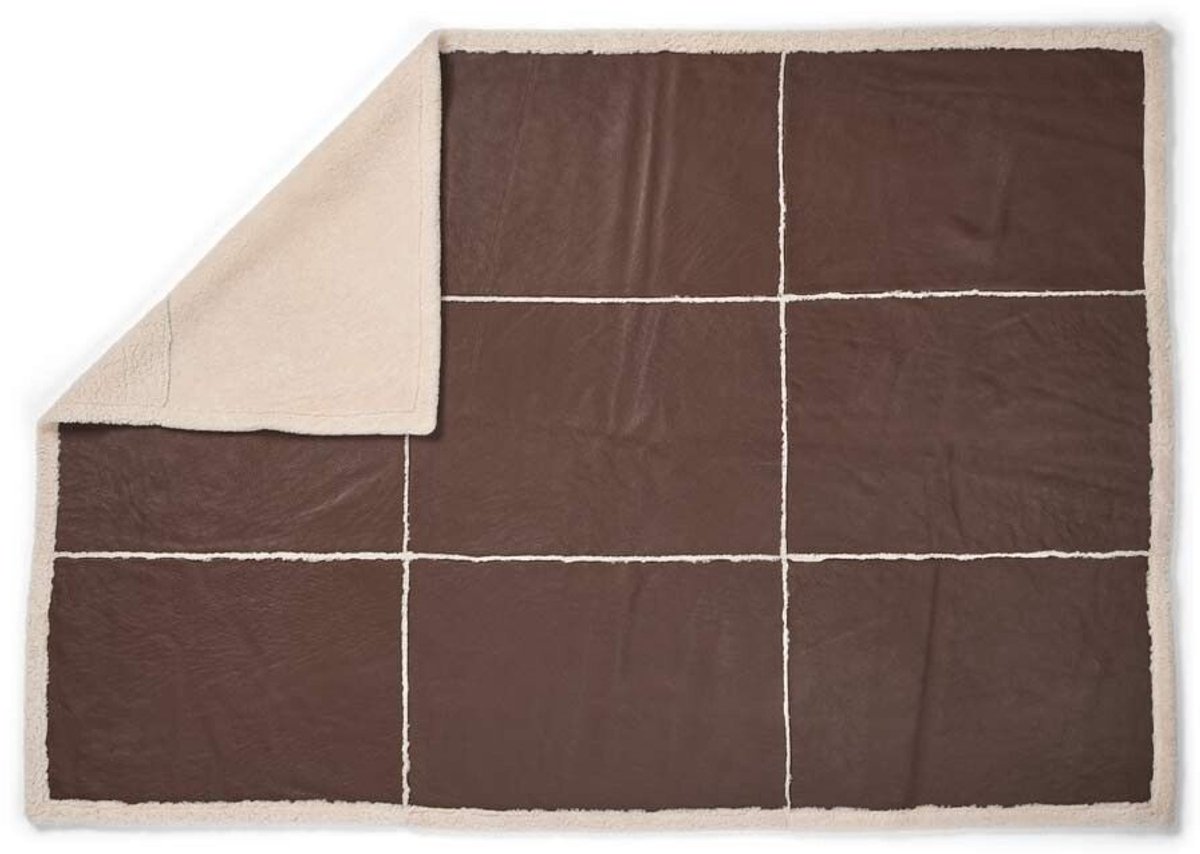 Sheepskin House - Addison Plaid - Tweezijdige Schapenvacht - Korte Wol - 140x200 cm