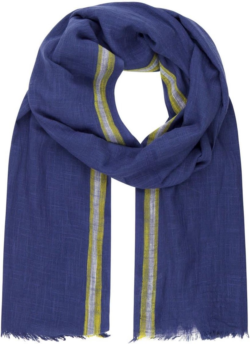 Dunne herensjaal blauw, 55% katoen 45% viscose, casual sjaal voor dagelijks gebruik