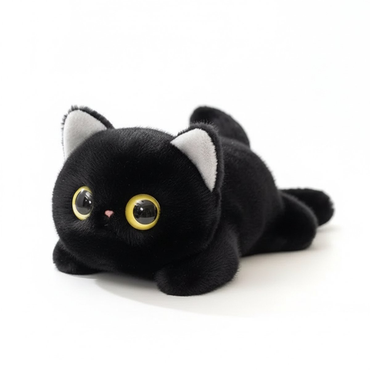 Creasowl® Zwarte Kat Knuffel 40cm – Hoge Kwaliteit Superzachte Pluche Kat – Schattig Knuffeldier & Cadeau voor Kinderen