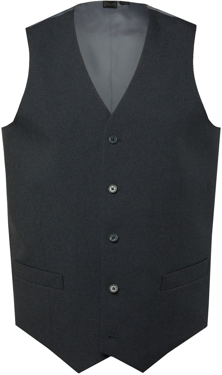Men Plus - Heren - Bodywarmer business mix & match Porto - Grijs - Maat 56