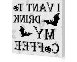 Koffie Bar Decor voor Halloween - Schattig Koffie Teken - Decoraties voor Koffietafel - Geschenken voor Koffieliefhebbers