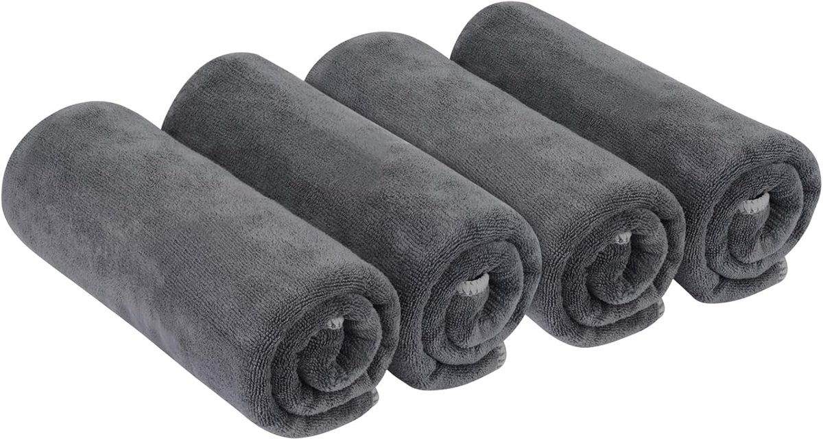 Famanu – Microvezel Sporthanddoeken Sneldrogende en Absorberende Gymhanddoek Workout Zweethanddoeken Voor Sportschool - Yoga - Camping - 3 Stuks 40 cm x 80 cm,Zwart