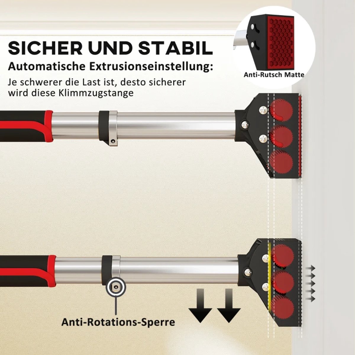 Exoluxe Premium Pull Up Bar - Pull Up Station - Verstelbaar 75-92 cm thumbnail 2