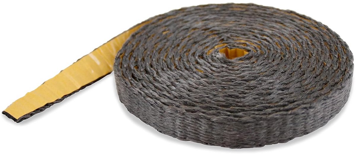 Vlakke Glasvezel Afdichting voor Haarddeur - Zwart 20x4mm - 5 Meter