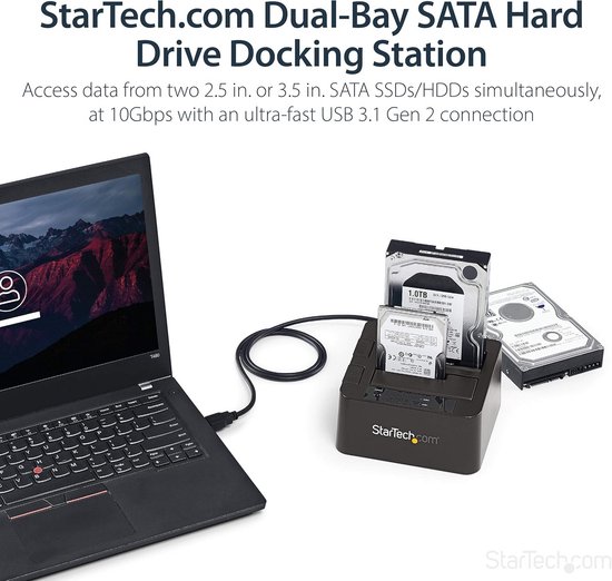 USB 3.1 Dual-bay Dockingstation Voor 2,5 En 3,5 Inch SATA SSD/HDD Met UASP