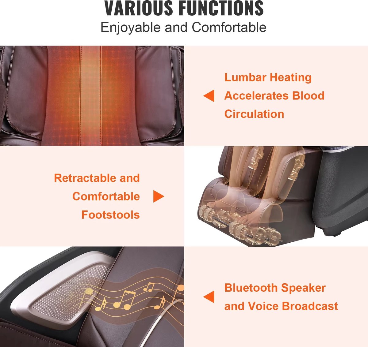 Aafinity Massagestoel Elektrisch – Massage Stoel voor het Hele Lichaam – Zero Gravity Recliner met 3D Shiatsu, Verwarming, Bluetooth, Voetroller en Automatische Programma’s – foto 5