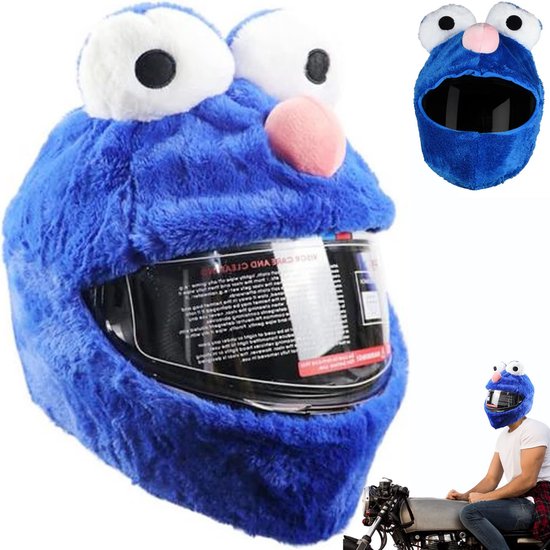 Helmcover - Cookie Monster Helmcover - Helmhoes - Helmmuts - geschikt voor Fiets / Scooter / Motor - Universeel - Accessoires - Blauw