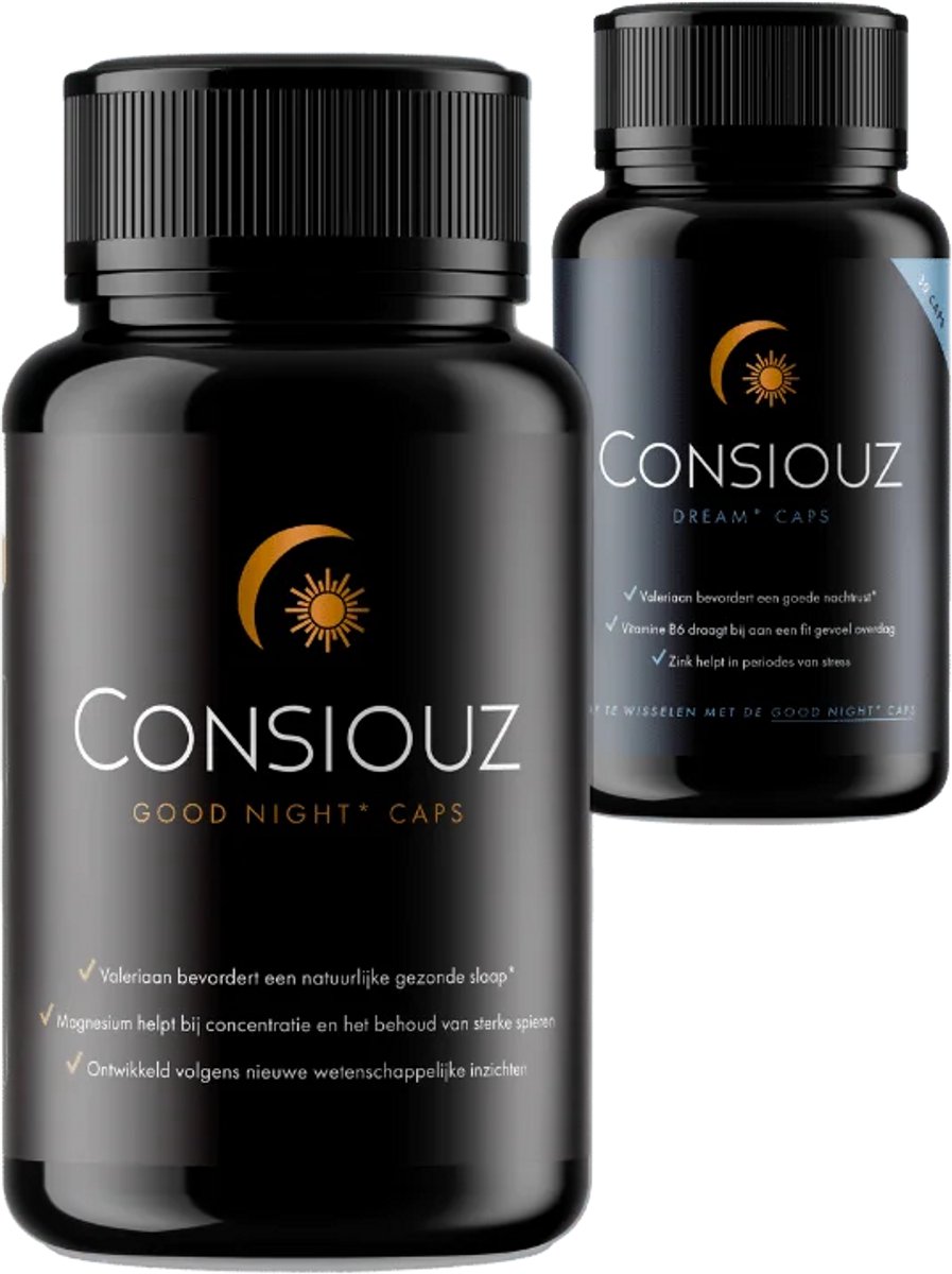 Consiouz Good Night Caps + Dream Caps Combideal – Slaap Supplement Bundel