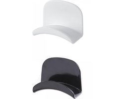 2 Stuks - Koptelefoonhaak - Headset Houder - Headset Standaard - Wit+Zwart - PP - 9*6,5*3,3 cm - Headset Haak - Hoofdtelefoon Haak Muurbeugel - Koptelefoon Houder voor onder Bureau - Zelfklevende Haakjes - Opberghaak voor koptelefoon