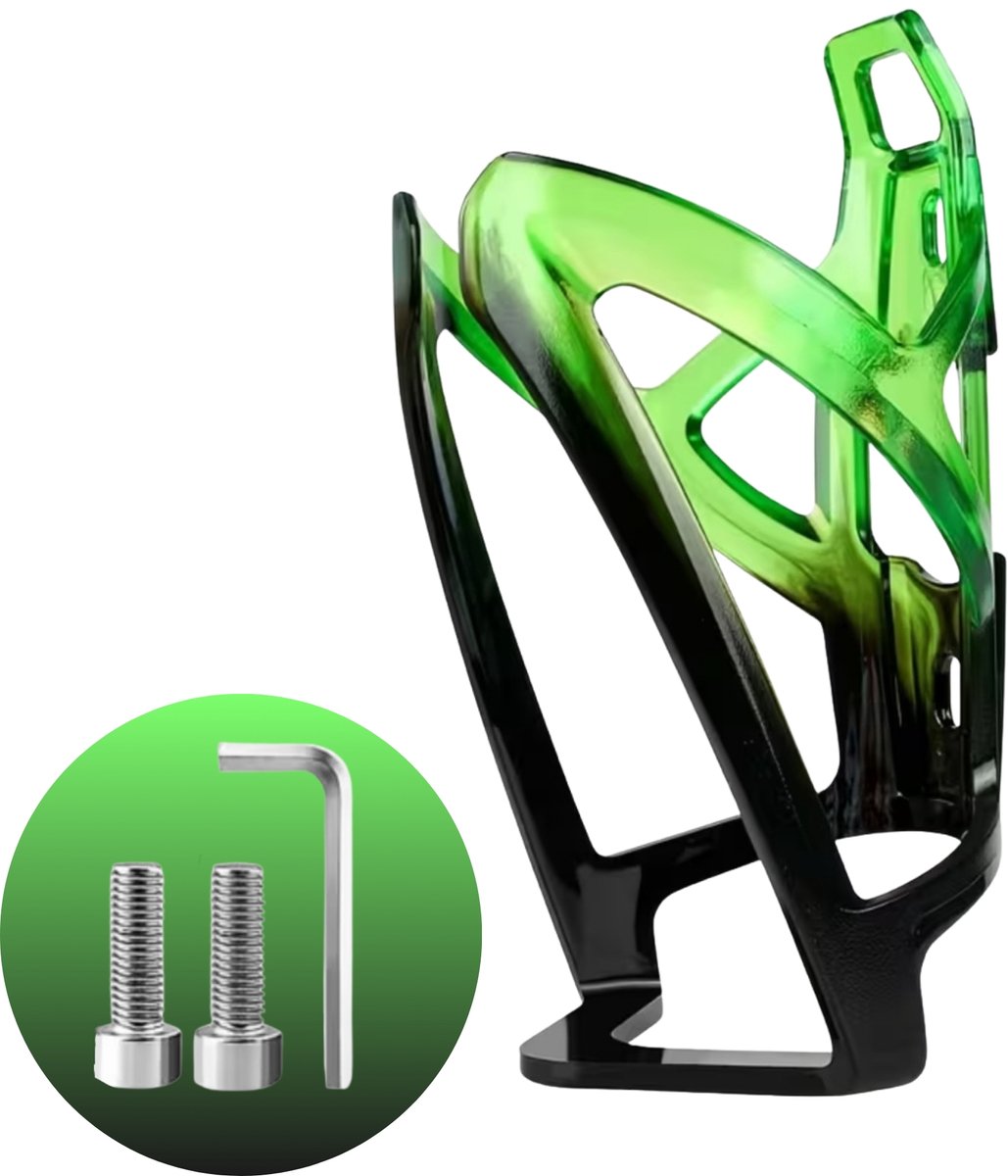 RAMBUX® - Bidonhouder Fiets - Zwart-Groen - Lichtgewicht Houder voor Bidon - Sportief - Mountainbike Fleshouder - Racefiets Houder