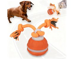 Interactief honden speelgoed - Hondenspeelgoed - Interactieve stuiterbal - Slimme speelgoedbal - Stevig en duurzaam - Actieve rollende bal voor kleine en middelgrote honden - 1 stuks - Oranje