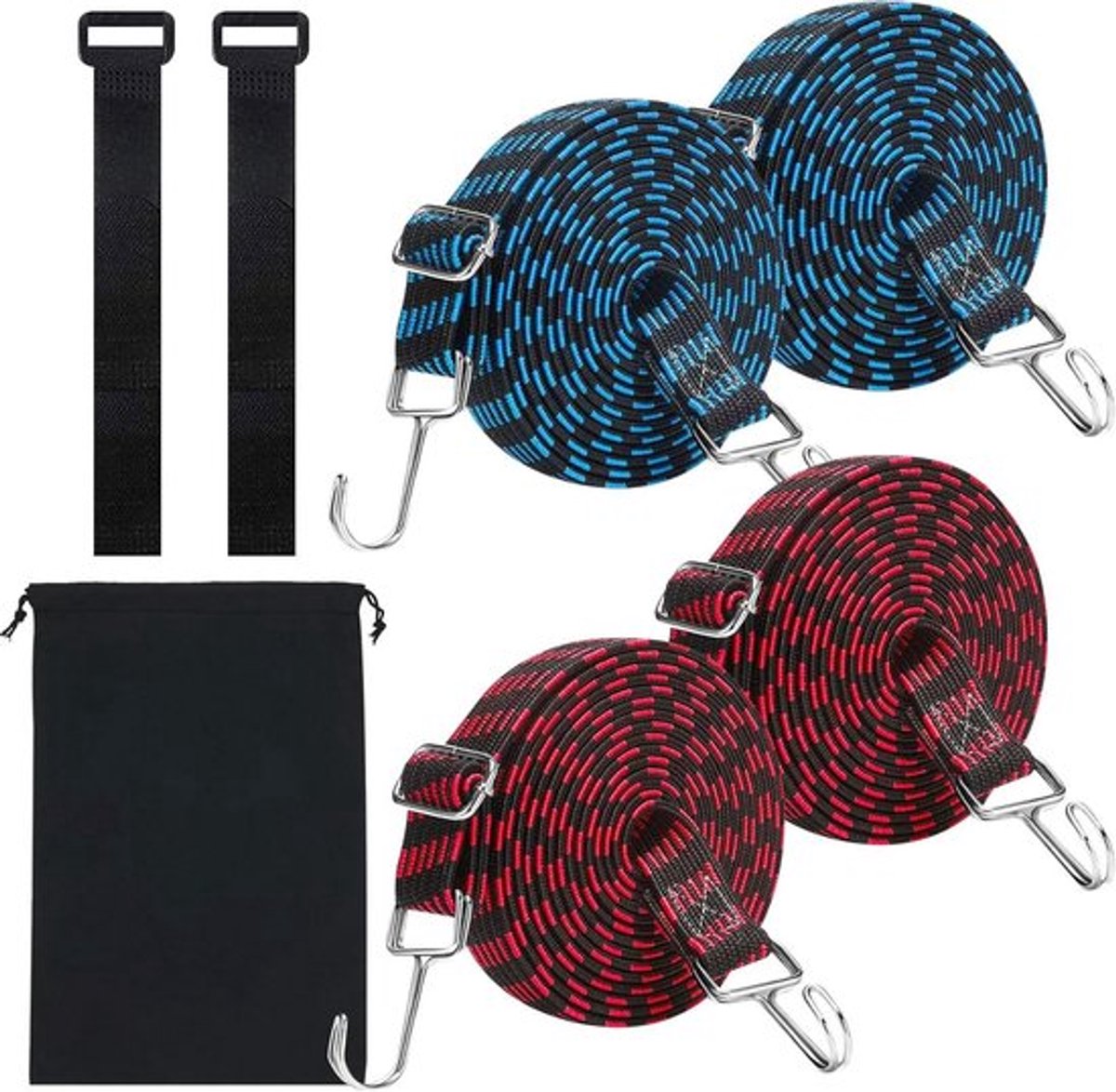 Bungee Koorden Set voor Kamperen, Fietsen en Auto's - Duurzaam en Veelzijdig - Met Zeilclips en Zonnezeil Accessoires