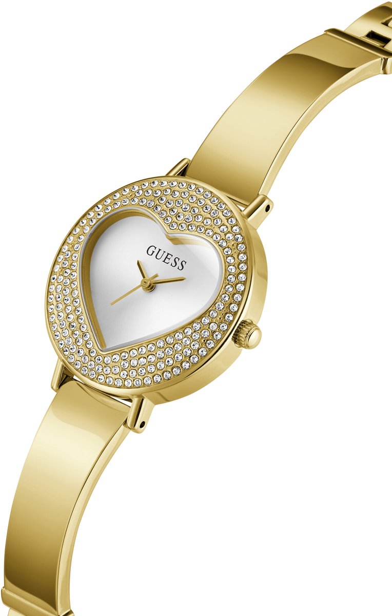 Guess Hartly Analoog Quartzhorloge Goudkleurig Kast Gemaakt Van 100% Roestvrij Staal En Een Band Van 100% Roestvrij Staal 30 GW0991L1, GW0991L2