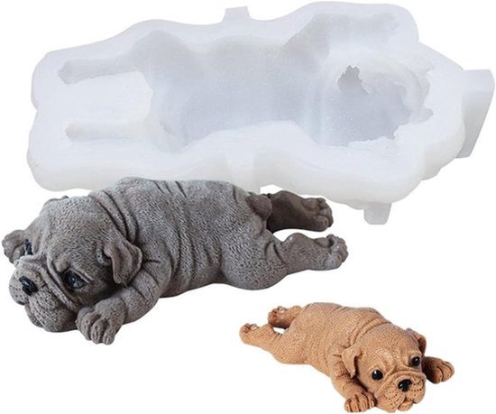 Silicone 3d Dieren Chocoladevorm Voor Taartdecoratie Shar Pei 