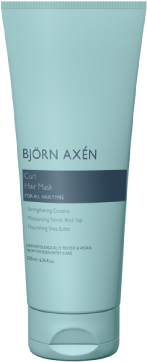 Björn Axén Curl Hair Mask 200 ml – Intensief Verzorgend Haarmasker Voor Gedefinieerde, Veerkrachtige Krullen – Met Hydraterende Ingrediënten & Voedende Complex Voor Frizz-Controle, Zachte, Glanzende & Elastische Curls – Vegan & Dermatologisch Getest