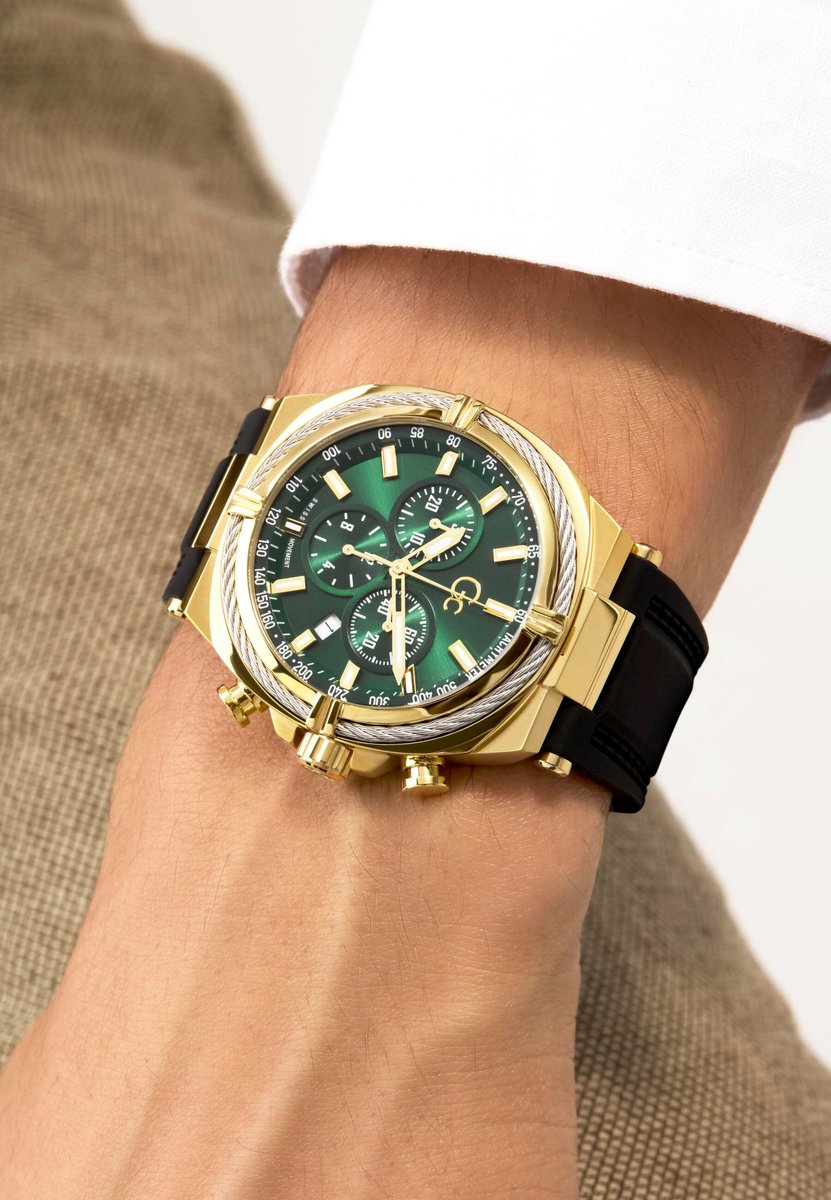 Gc Gc Ironclass Chrono Silicone Quartz Chronograafhorloge Zwart Kast Gemaakt Van 100% Roestvrij Staal En Een Armband Van 100% Siliconen 43 Z32006G9