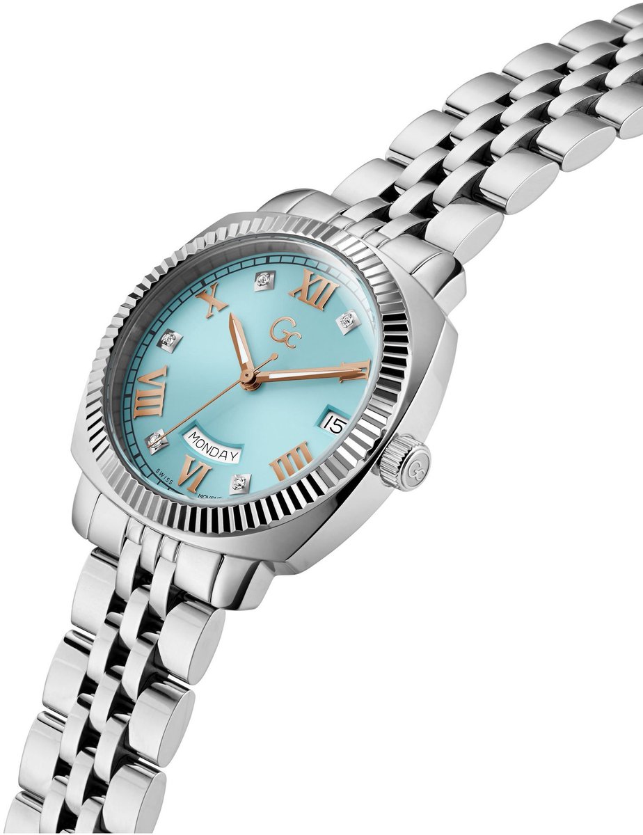 Gc Gc Flair Coussin Lady Kwarts Analoog Horloge Zilveren Toon Case: 100% Stainless Steel | Armband: 100% Stainless Steel 34 Z44001L7MF, Z44002L9MF, Z44003L1MF
