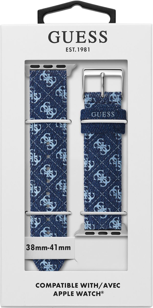 Guess Guess Apple Band Kijk Naar Bandjes Blauw Armband: 100% Leer CS2001S1, CS2001S3