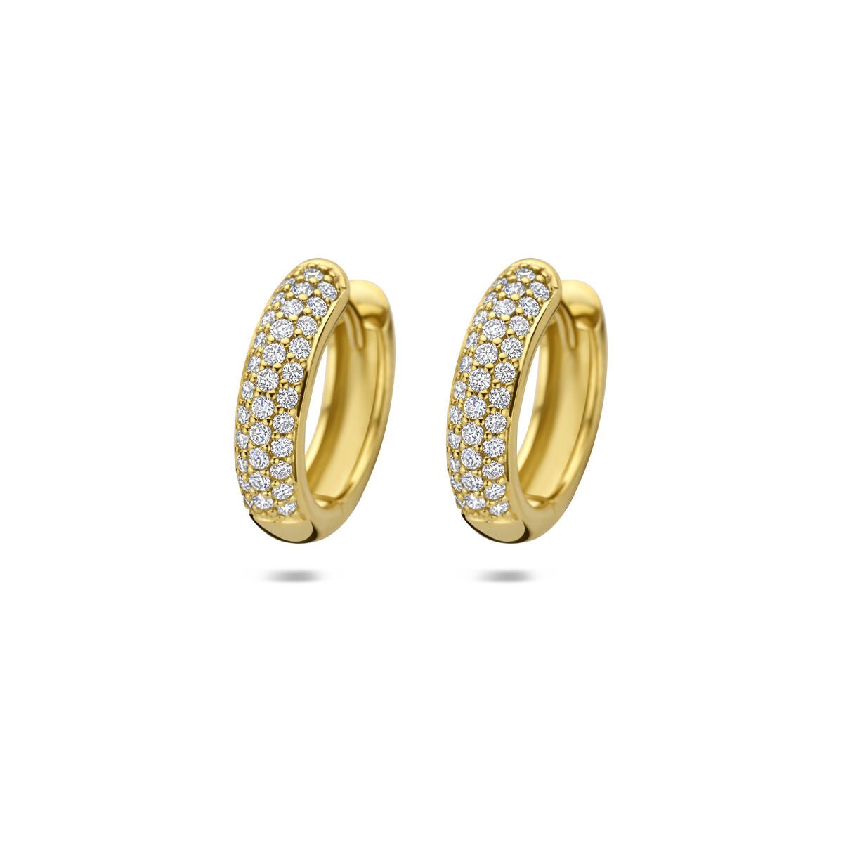 14K Geelgouden klapoorringen 0.50ct 2x 0.25ct h si 15,5 mm - 4035373