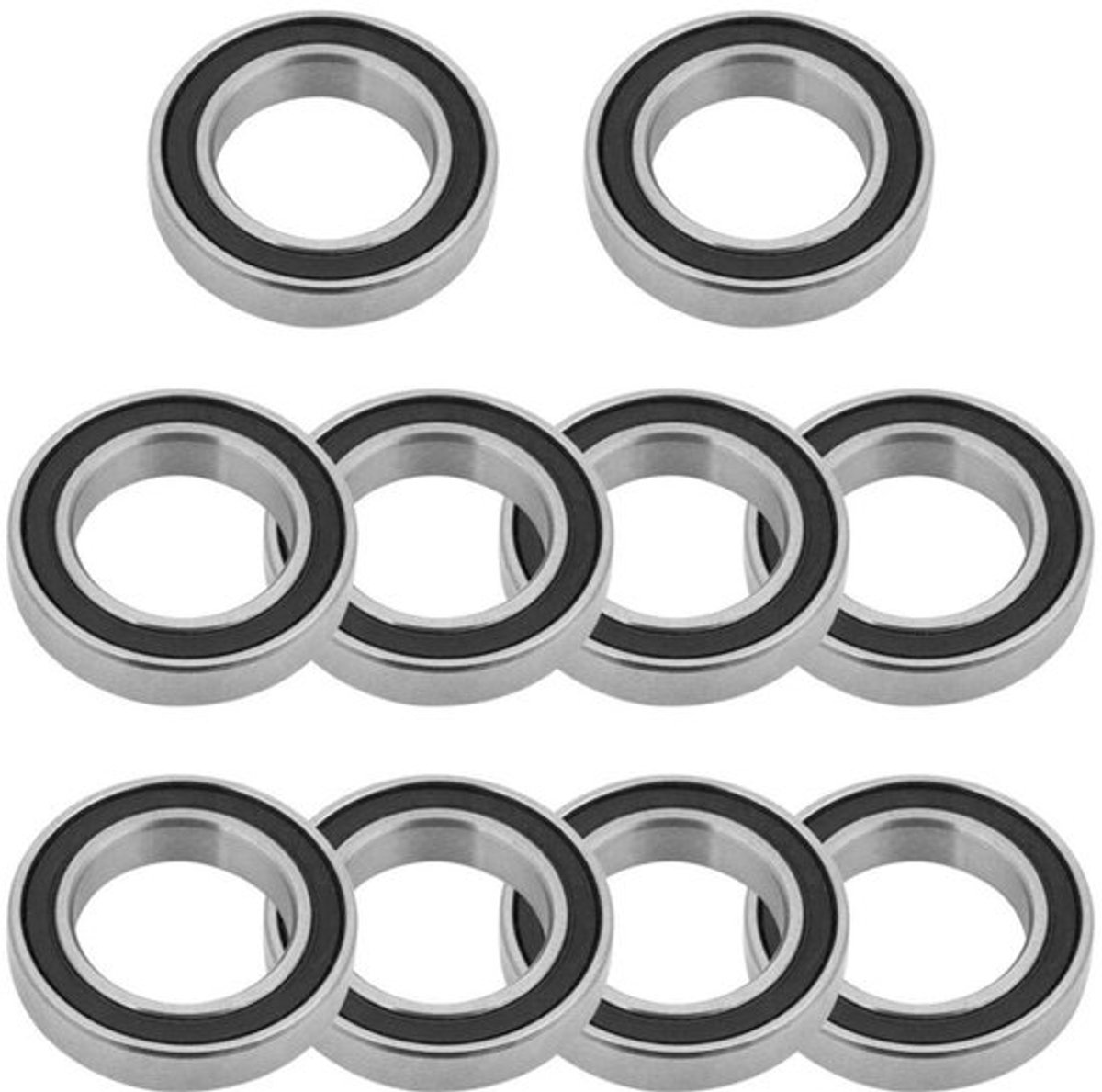 10 stuks Groefkogellagers 6802-2RS, 15x24x5 mm, Rubber Verzegeld voor Kleine Hobbyprojecten - Kogellagers met Dun Rubber