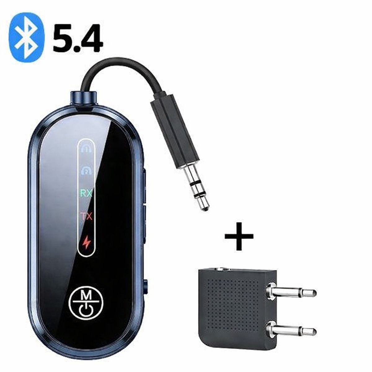 Bluetooth Transceiver 2-in-1 – Bluetooth 5.4 Zender & Ontvanger Adapter – 3,5 mm AUX – Universele Bluetooth Audio Adapter voor TV, Auto, Laptop, Tablet & Vliegtuig