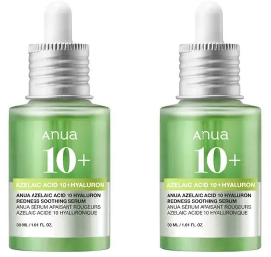 2x Anua Azelaic Acid 10 Hyaluron Redness Soothing Serum Original/Origineel Voordeelset - Korean Skincare - Acne - Pigmentvlekken verwijderen - Voor alle huidtypes