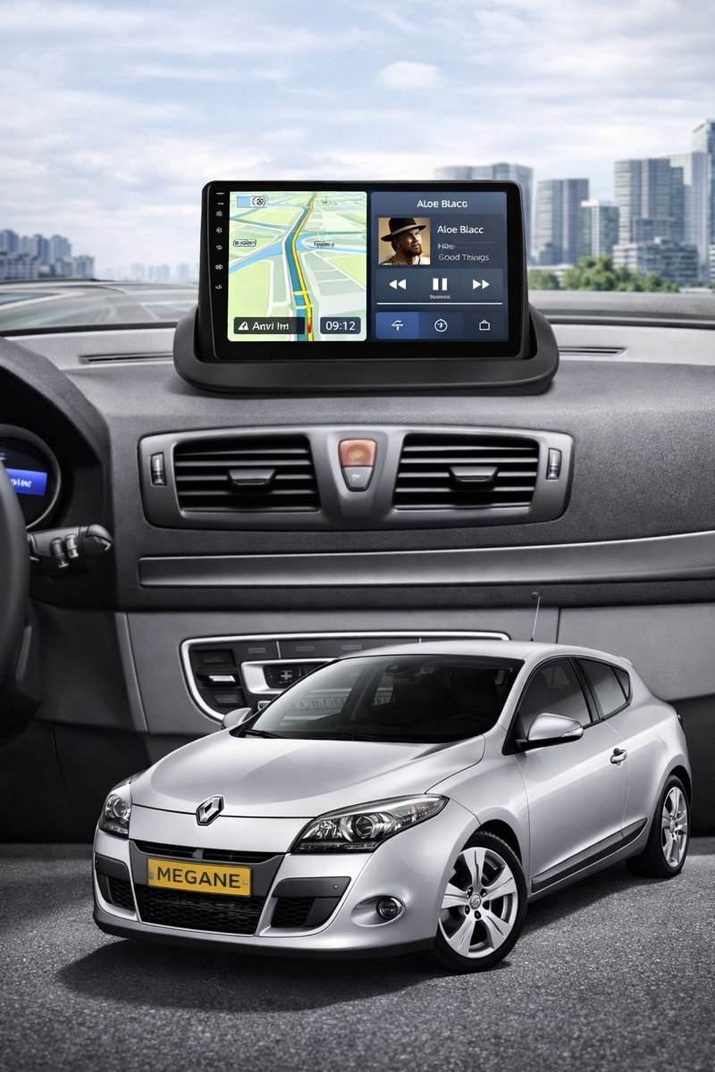 ADIVOX T2 9 inch geschikt voor Renault Megane 2009-2014 Android 15 Carplay/Auto/Wifi/RDS/DSP/5G