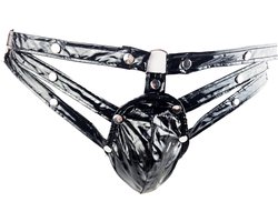BamBella ® - String - Maat Onesize S M L - Zwart SM kleding BDSM erotische heren kleding ondergoed lingerie onderbroek zwart