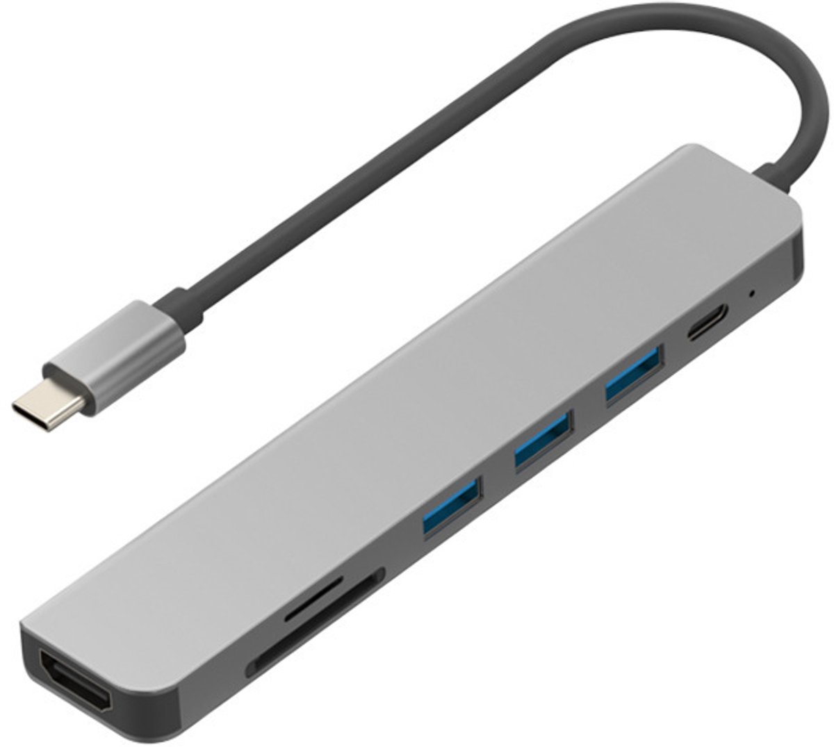 Type-C naar HDMI 4K HD dockingstation, USB 3.0 hub, multifunctioneel 7-in-1 USB-C dockingstation