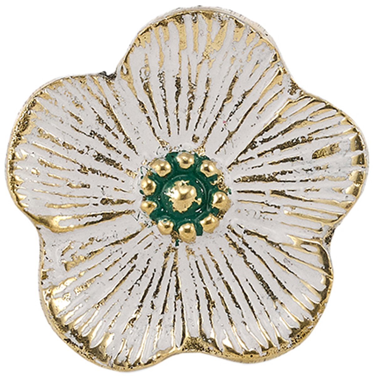 Doing Goods Knop - Faye Flower - Wit Messing