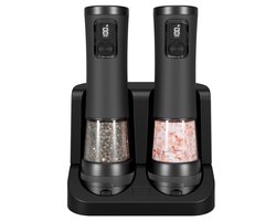 ibettertec Elektrische Peper- en Zoutmolenset - 2 Stuks - USB-C Laadstation