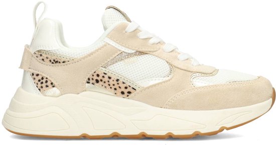 POSH by Poelman CARO Dames Sneakers - Wit avec combinaison beige