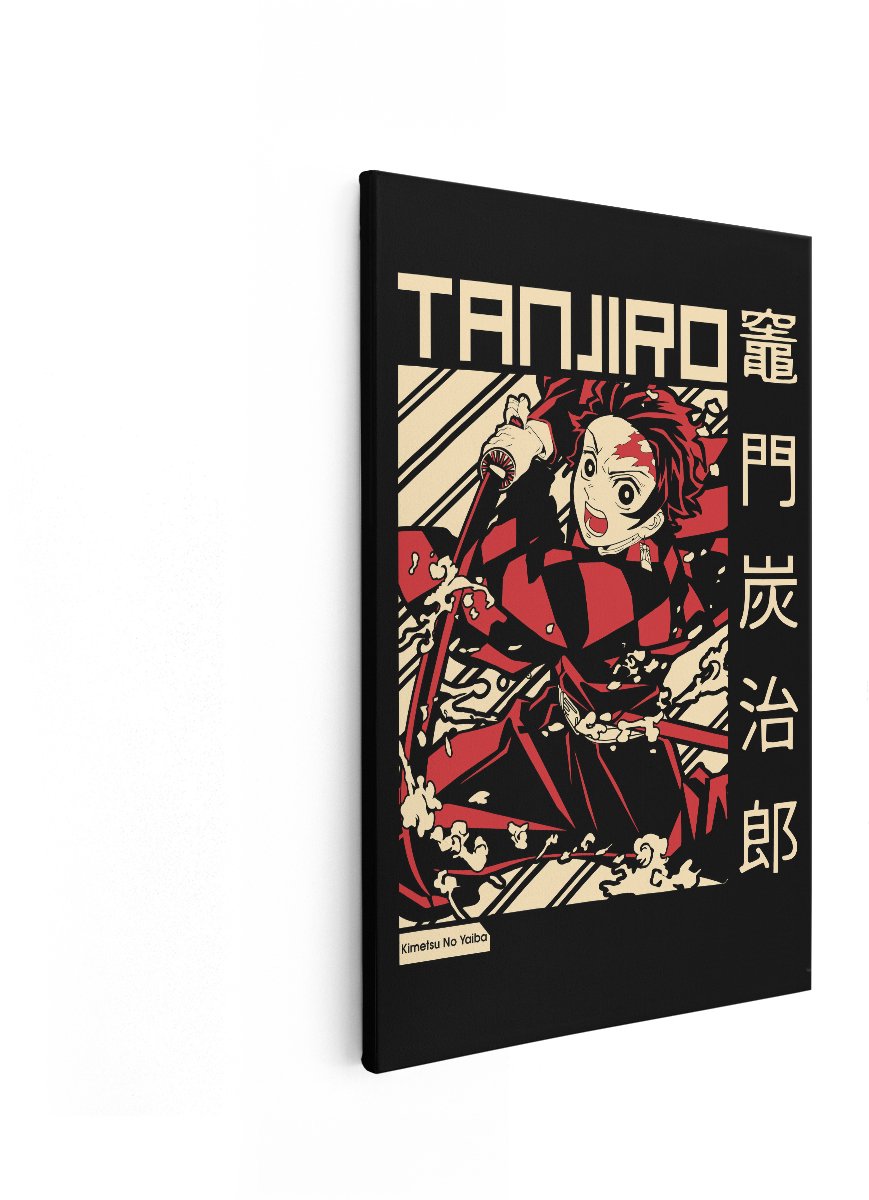 Artaza Canvas Schilderij Tanjiro Kamado - 40x60 cm - Wanddecoratie Demon Slayer - Muurdeco