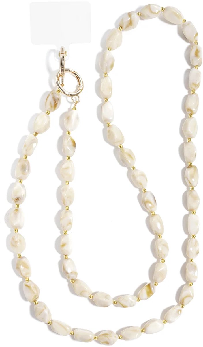 Telefoonketting kralen casual acryl dagelijkse accessoires beige - Valentijn cadeau