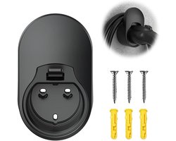 Kabelhouder voor Elektrische Auto's - EV Laadkabelhouder - Wandhouder - Zwart - Inclusief Bevestigingsset Oplaadkabel Houder - Wallbox Accessoires - EV lader ophangsysteem - Kabelorganizer - Elektrische Auto - Stekkerhouder - ABS Materiaal