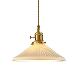 Novendo Goods – Japanse keramische retro hanglamp - Scandinavische woonkamer & veranda plafondlamp met E27 fitting – Minimalistische hotelkwaliteit verlichting