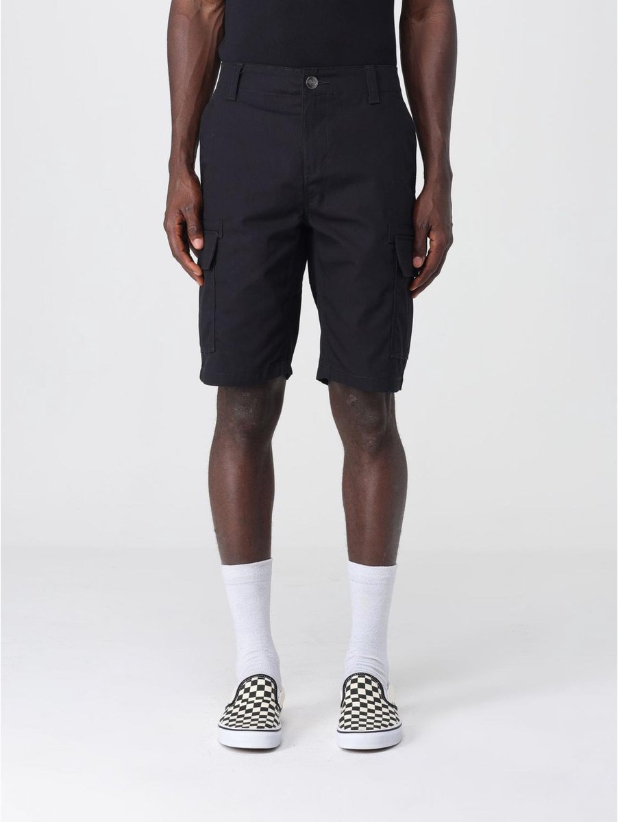 Relaxed Fit Shorts with Utility Pockets Comfortable Casual Wear Zwart