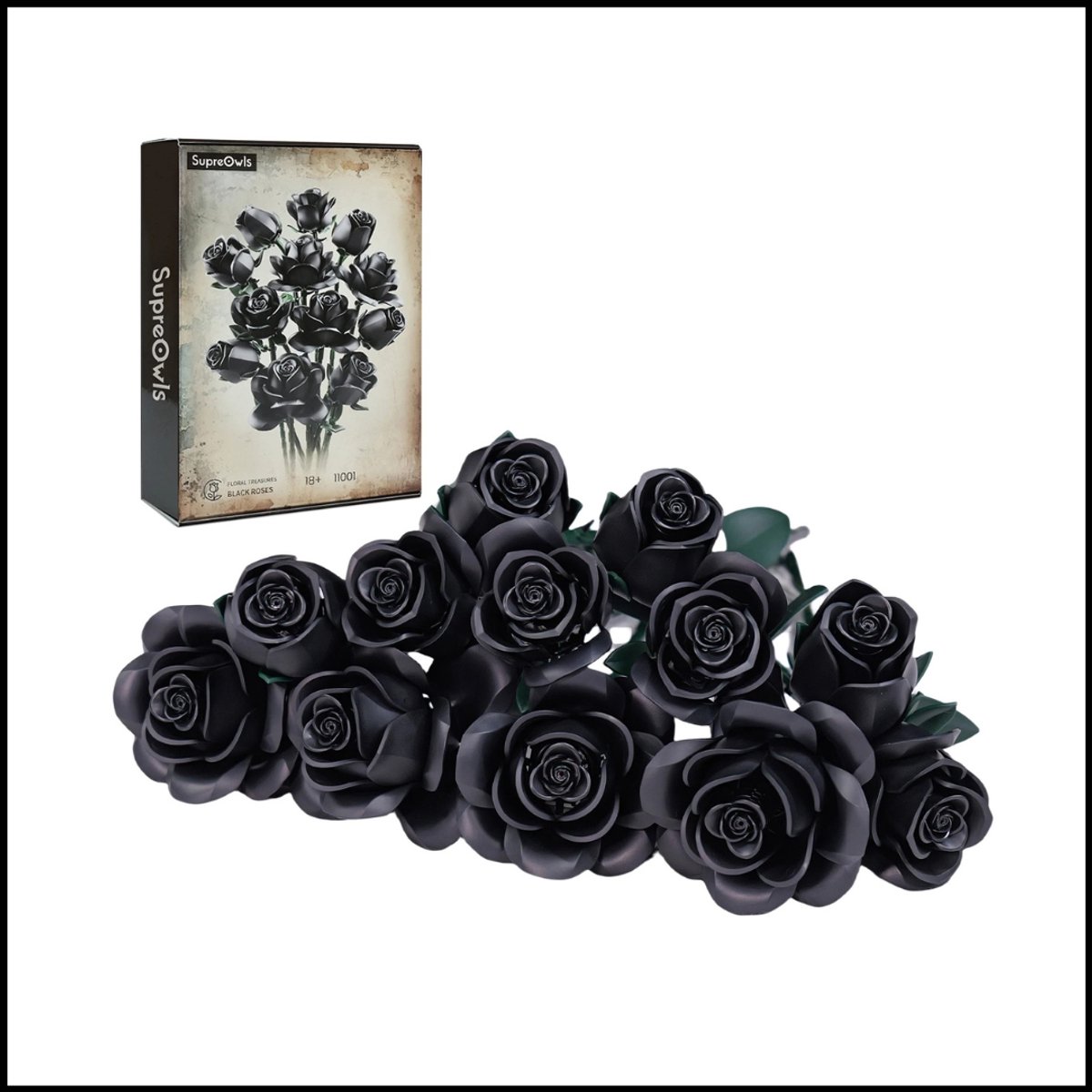 Rozen Boeket Bloem Bouwstenen Set – Botanische Bloemenmodel Speelgoed – Gothic Kamerdecor – Cadeau voor Volwassenen en Meisjes