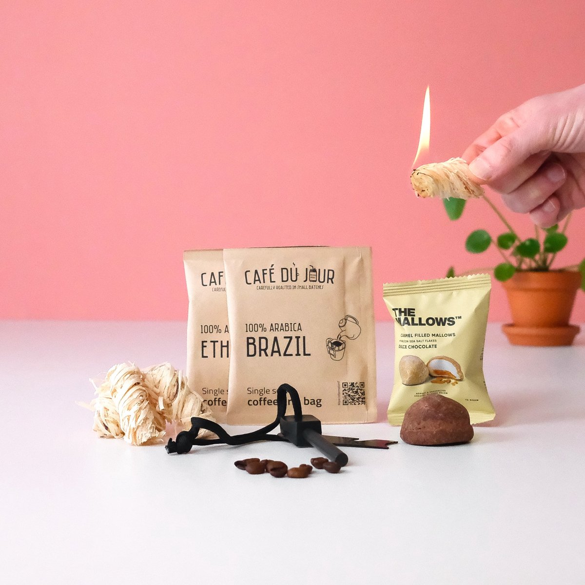 Brievenbus Cadeau Man - Brievenbus Cadeau Verjaardag - Cadeau voor Mannen - Vaderdag Cadeau - Magnesium Vuurstarter Brievenbuspakket - Relatiegeschenken Bedankt - Koffie Cadeau Coffee Brewer - Mannen Cadeautjes Geschenkset - Afscheid Collega - Kado